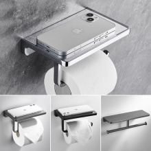 酒店纸巾架工程卷纸架卫生间卫生纸盒壁挂式手机置物架收纳厕纸架