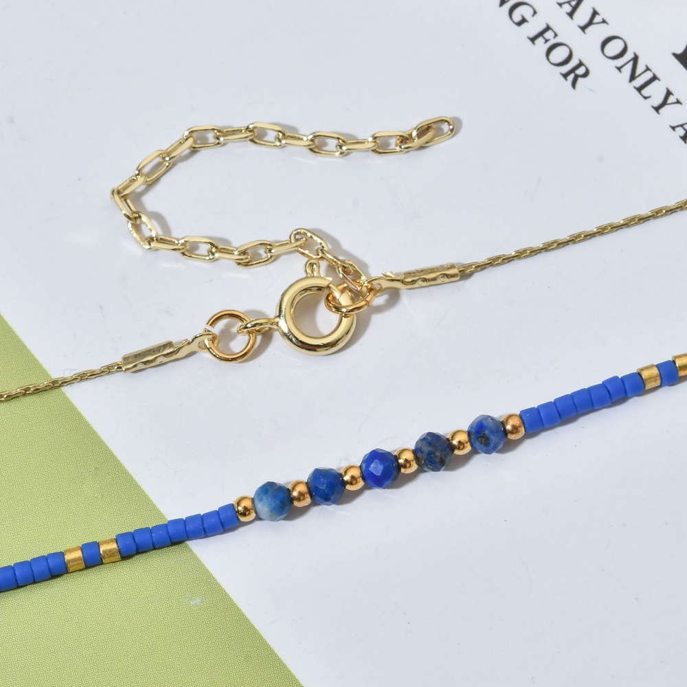Women'S Gender Simple Style Geometric Stainless Steel Natural Crystal Glass Necklace In Bulk