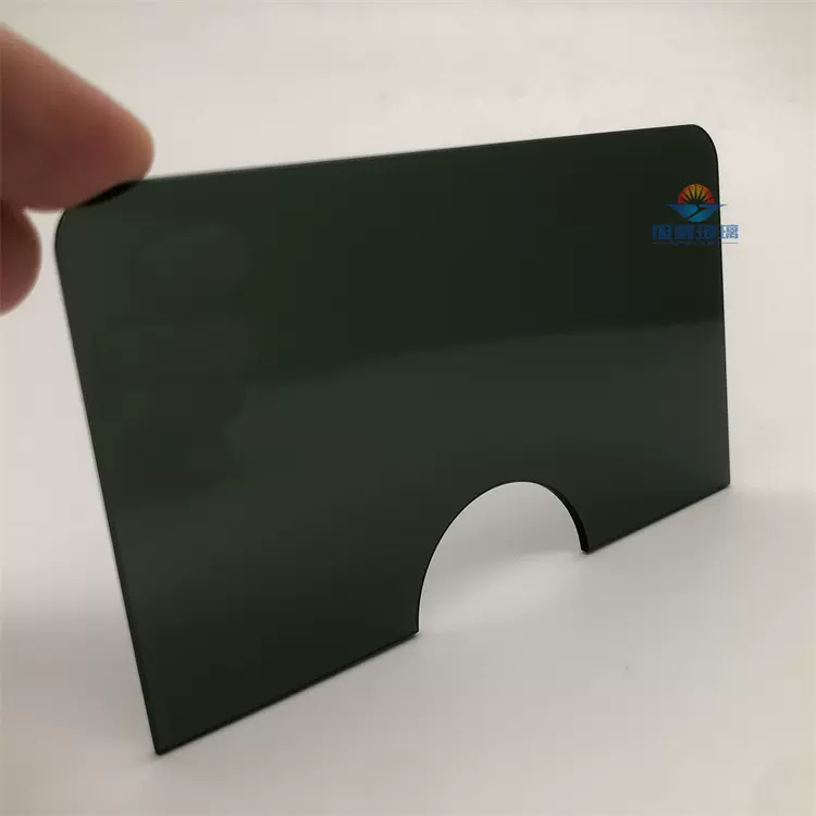半透黑玻璃 CNC异形切割 半透明黑色钢化玻璃