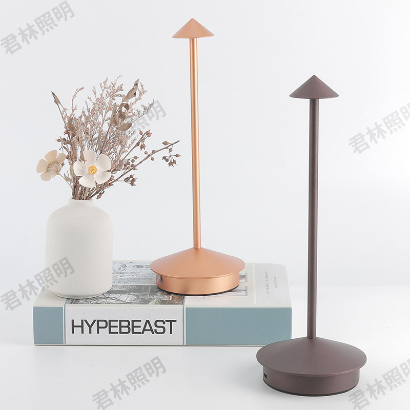 Lámpara De Seta transfronteriza simple creativa LED Spire lámpara de mesa interior al aire libre restaurante bar Lámpara decorativa lámpara de mesa recargable