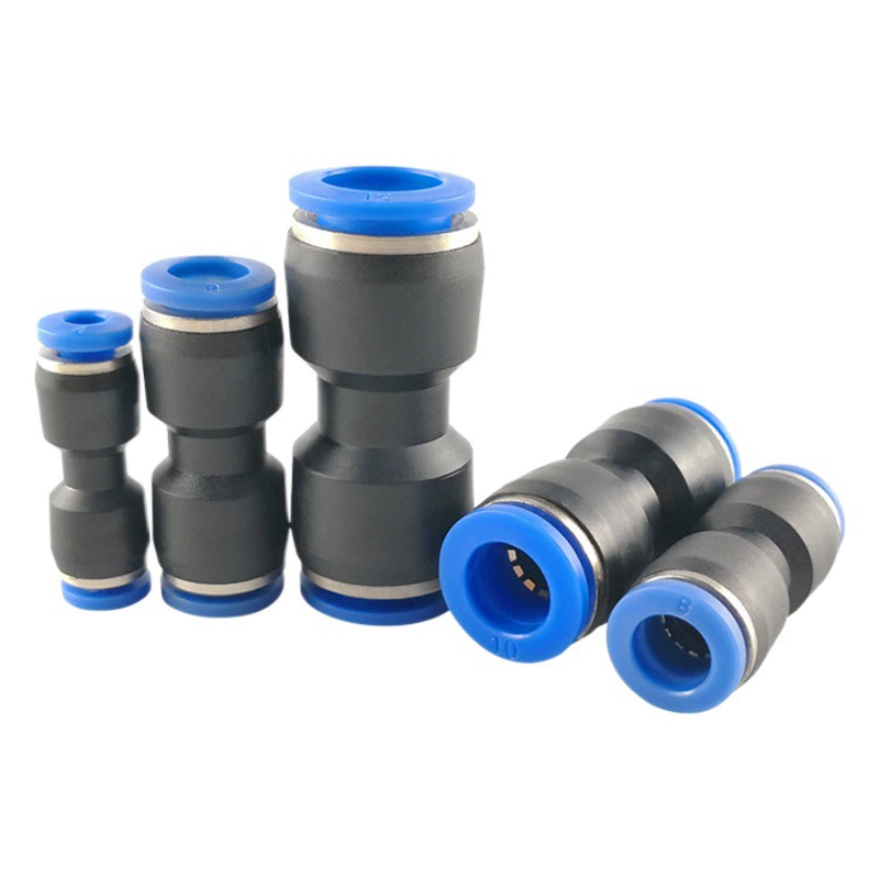 Пневматическое прямое быстроразъемное соединение воздушной трубы ПУ4/6/8/10/12/14/16 мм пластиковое двустороннее стыковое соединение