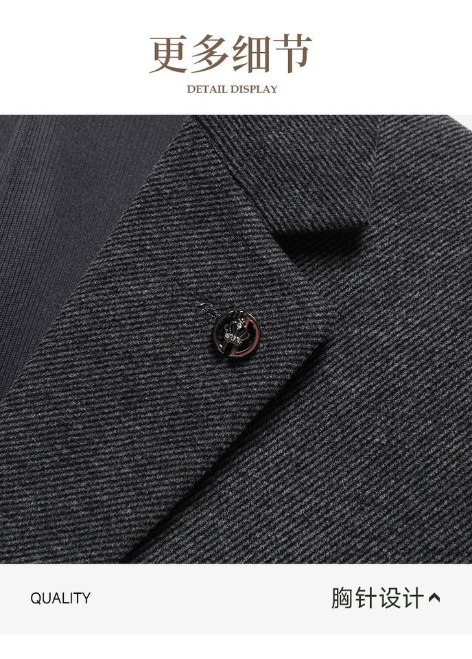 Áo vest nam dáng ôm chất liệu dệt kim chống nhăn, tay dài cổ vest một hàng hai cúc — Màu nâu cà phê, Xám nhạt, Xám đậm chi tiết 33