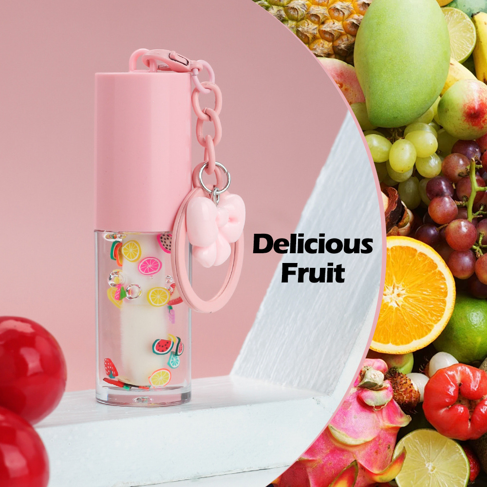 Cute pieza de fruta colgante llavero lubrificante