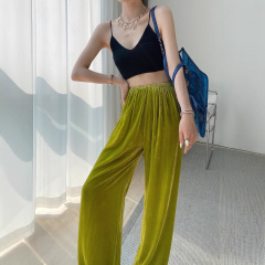 超美百搭真丝丝绒裤子篙品质手感轻柔软糯上身舒服藏肉显瘦休闲裤