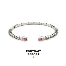 S925银摩洛哥双头蛇满钻分色几何复古时尚百搭直播货源手镯