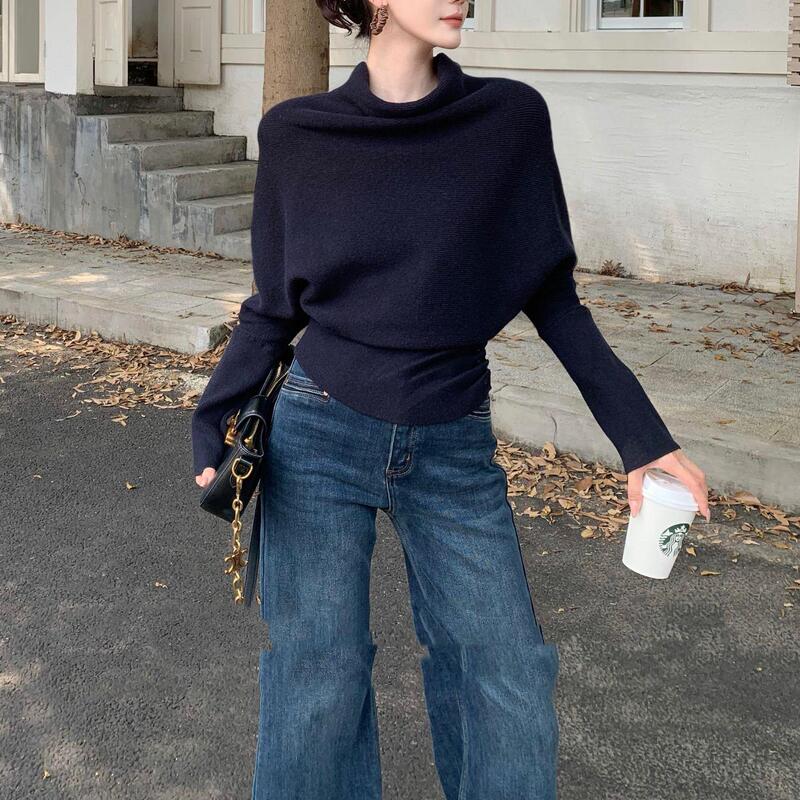 2025 Autumn Design Lazy Cool Western Style Cool Style High-End Sensory Waist Sweater Top for Women