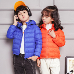Children's down jackets, light and thin, for boys and girls, removable hats, wholesale from manufacturers, baby and children's clothing, light down jackets, outerwear