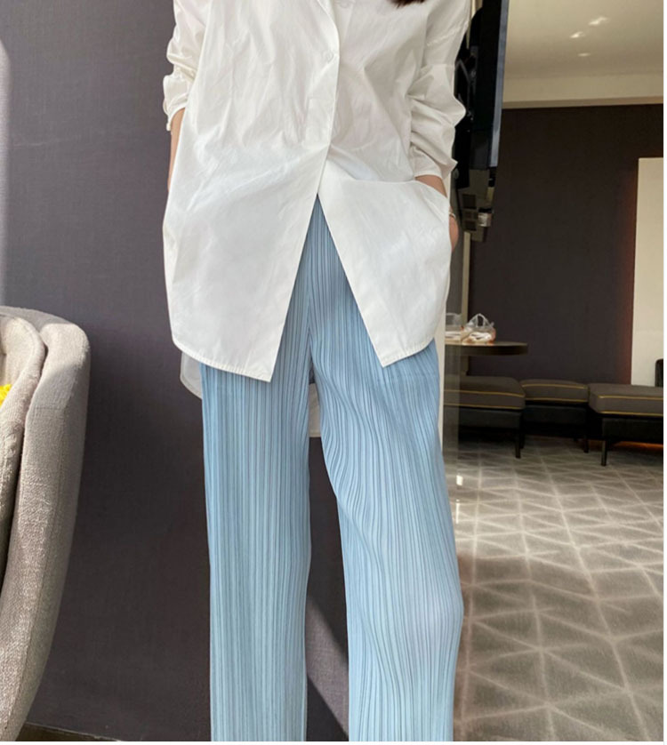 Quần culottes nữ ống rộng cạp cao dáng lửng chất liệu mỏng mát hè 2025 — Màu đen, Màu xanh tím than, Xanh lam Sương Khói, Xanh Cỏ chi tiết 8