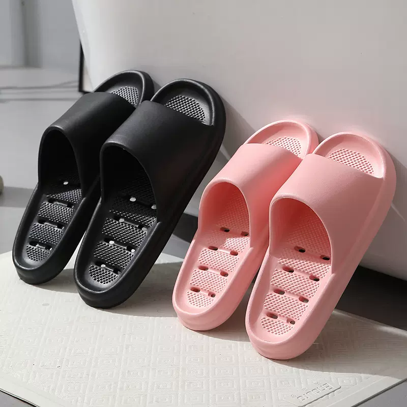漏水速干凉拖鞋洗澡浴室厚底防滑拖鞋女夏居家室内踩屎感超市批发