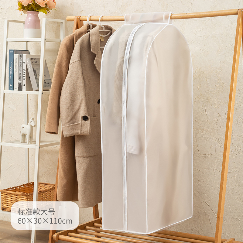 Cubierta de polvo tridimensional ropa de hogar transparente impermeable PEVA bolsa de polvo a prueba de humedad colgando abrigo traje cubierta bolsa de almacenamiento