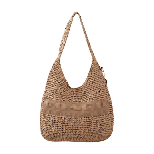 Straw solid color fashionable woven beach one-shoulder bag for…