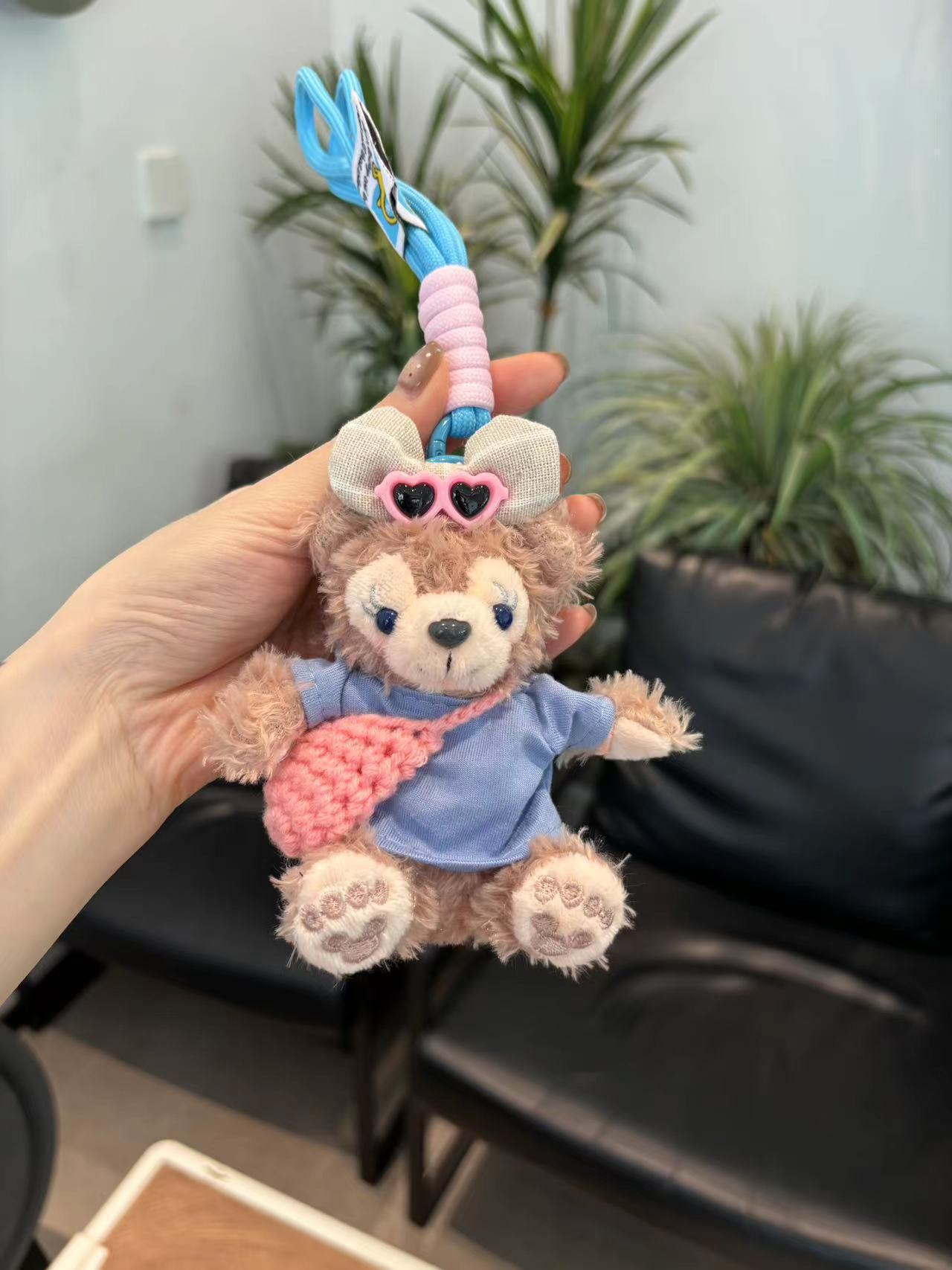 Nuevo Duffy oso llavero de automóvil lindo caricatura muñeca de peluche bolsos colgantes chicas pareja muñeca colgantes