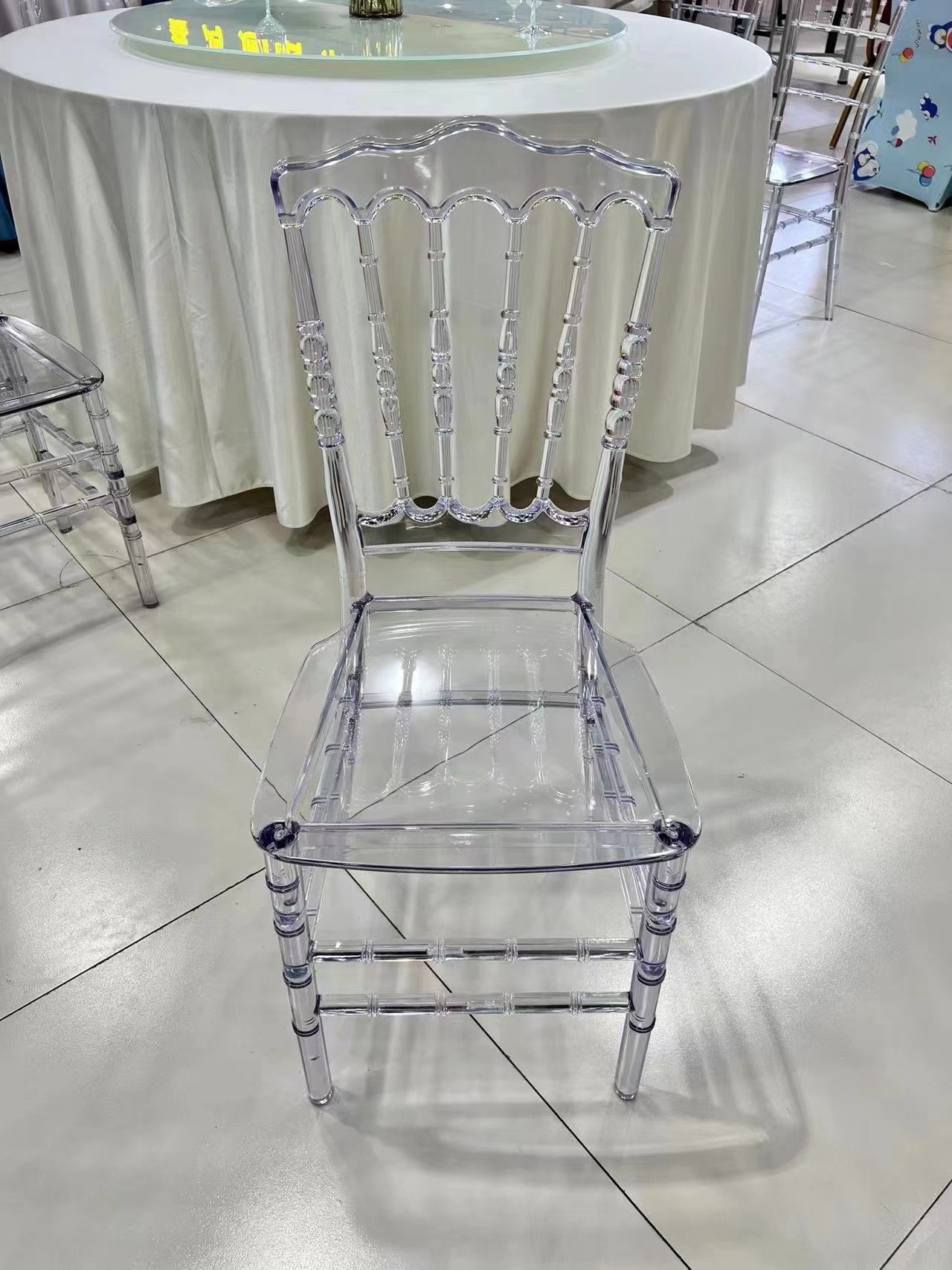 Star Factory wholesals wedding bamboo chair, PC acrylic chair, transparent crystal chair, and plastic backrest chair for hotel banquets pic 1