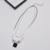 South Korean black goods, brand pendant, design small chain for key bag , necklace, with gem, simple and elegant design