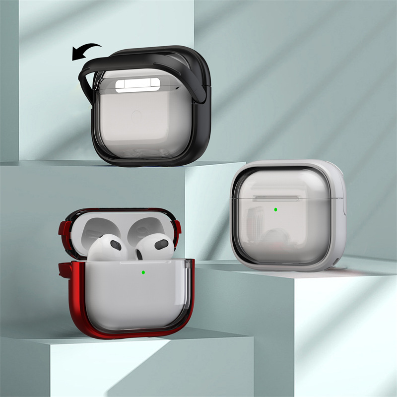 Casual Transparent Protective Case with Stand Suitable for AirPods Pro3 Generation 4 Generation Pro2 Apple Bluetooth Earphone Case
