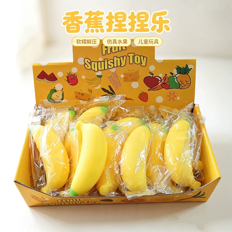 Cross-border popular fruit-themed creative banana stress-relief toy, vegetable and corn squeeze toy, slow rebound stress-relief toy Cross-border popular fruit-themed creative banana stress-relief toy, vegetable and corn squeeze toy, slow rebound stress-relief toy