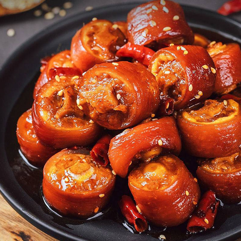 五香熟食即食五香卤猪真空开袋零食尾巴猪尾牛蹄下酒菜皮猪头肉