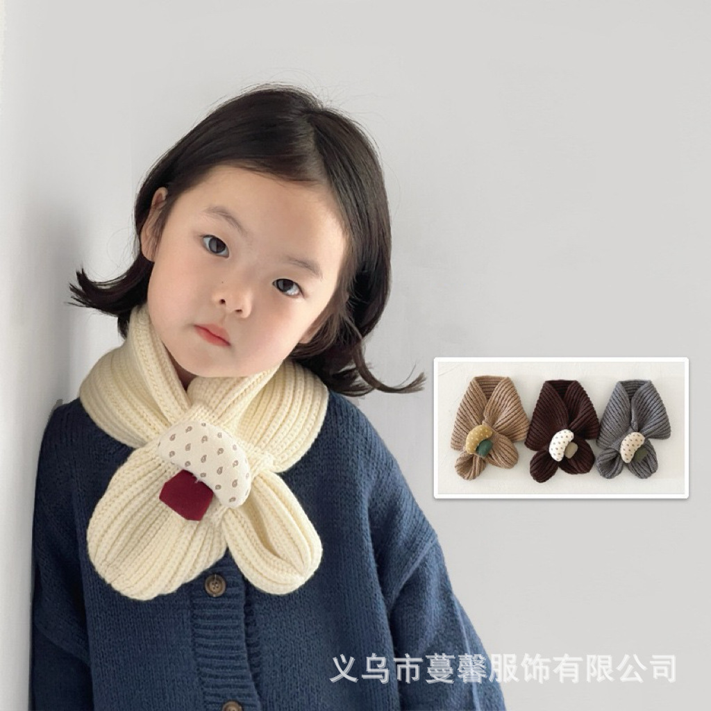 Winter keep warm children's woolen knitted demi-season scarf for…