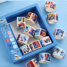 200贴不干胶卷卷胶带随意贴咕卡贴纸可爱卡通学生手帐拉布布史迪