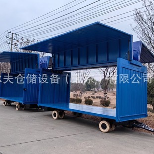 Double-wing flat-bed trailer with lateral double-door traction trailer closed closed type in-plant box type