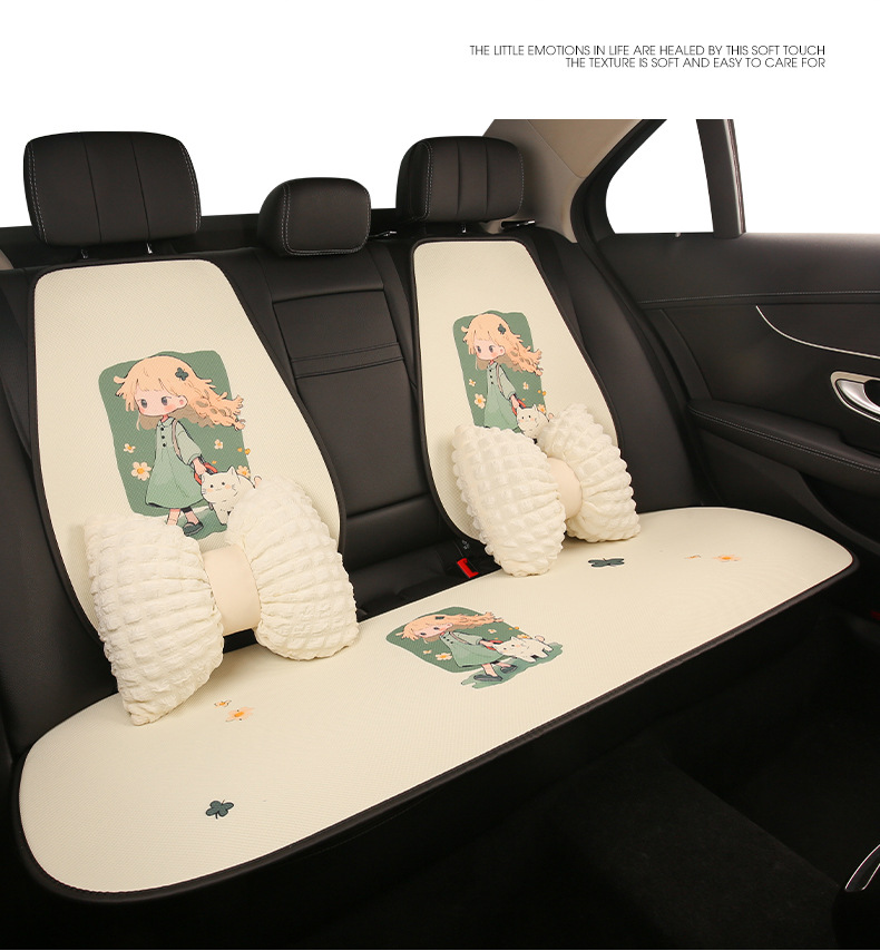 26 Styles of Cute Cartoon Car Seat Cushions for Girls, Suitable for All Seasons, Breathable Summer Cooling Pads, Personalized Goddess Style
