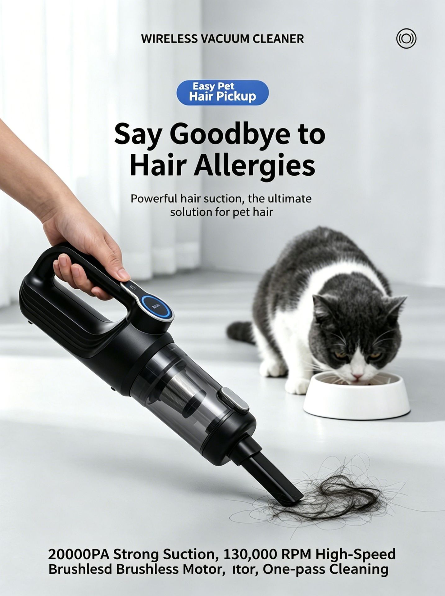 Car Vacuum Cleaner Car Wireless Charging Car Home Handheld 120W High Power Suction Wet and Dry Cross Border