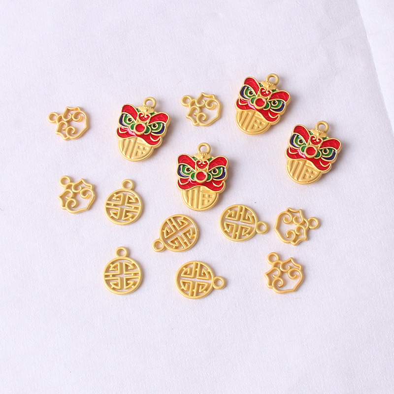 New Nansha Gold diy Accessories Lion Dancing Tiger Head Fortune Pendant Oil Dropping Accessories Ruizui Fu Lion Dance Pendant New Nansha Gold diy Accessories Lion Dancing Tiger Head Fortune Pendant Oil Dropping Accessories Ruizui Fu Lion Dance Pendant