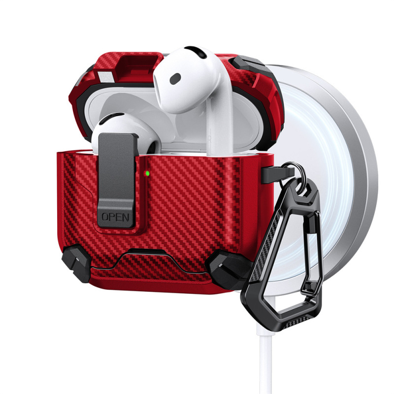 纤维纹适用airpods pro3保护壳磁吸支架4代pro2代苹果蓝牙耳机套|undefined