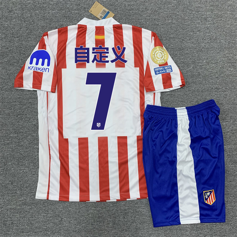25-26 アトレティコ マドリード ホーム ジャージ ワールドカップ No.19 アルバレス No.7 グリーズマン デ ポール サッカーユニフォーム|undefined