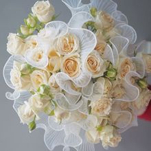 韩式浪花纱鲜花包装波浪纱网蕾丝纱网花店花束花艺鲜花包装缘之故