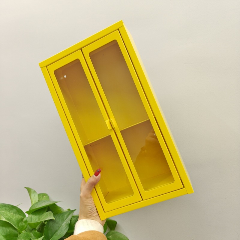 Mini archivador amarillo brillante (totalmente de vidrio)