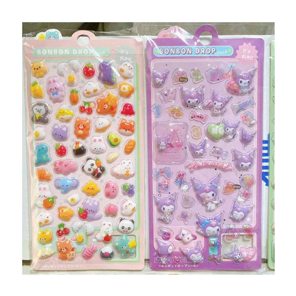3D estereoscopio en relieve pegatinas pegatinas decorativas pegatinas de taza de agua pegatinas dibujos animados burbujas pegatinas lotes de premios regalos