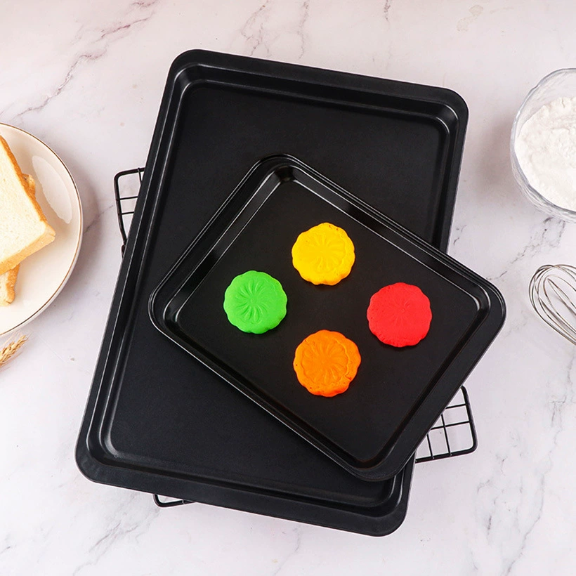 Thickened 8-14 inch rectangular non-stick baking pan nougat golden black egg yolk pastry apple pie cake pan