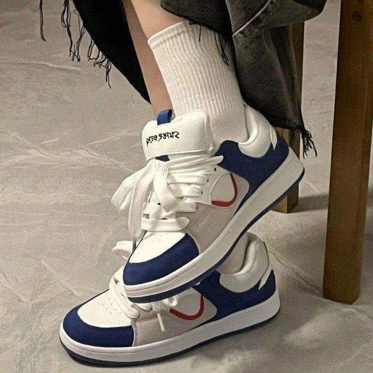 Zapatos para mujeres de alto valor Mario zapatos de pan zapatos de nicho blanco azul rojo skate zapatos casuales zapatos blancos pequeños