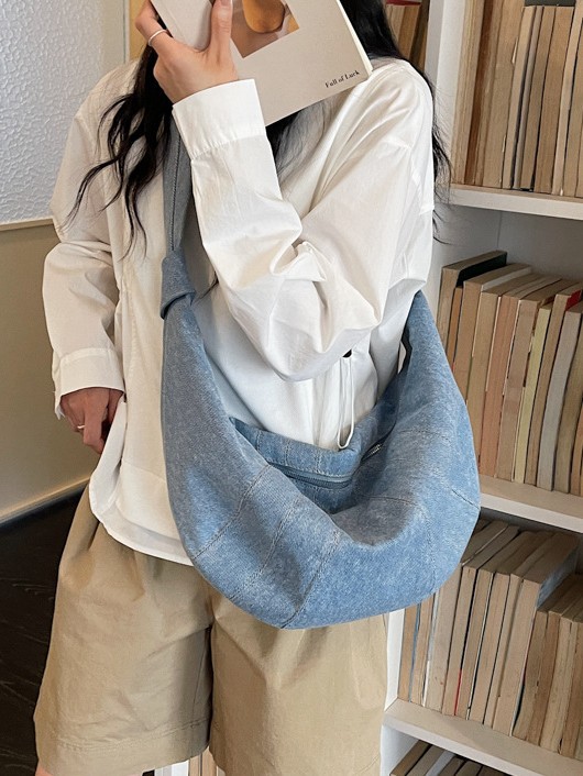 Bolsa de bolsillo de gran capacidad para mujeres nueva moda versátil bolso de corno coreano simple diseño antiguo bolso de hombro