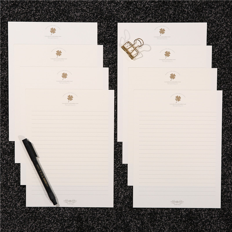 Papel kraft retro de estilo europeo, papel de carta floreciente, carta de amor manuscrita para novia, estudiante, membrete de confesión 8