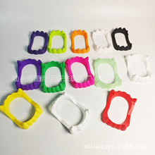 夜光牙套跨境热卖白色假牙套塑料假牙齿套万圣节假牙整人道具尖牙