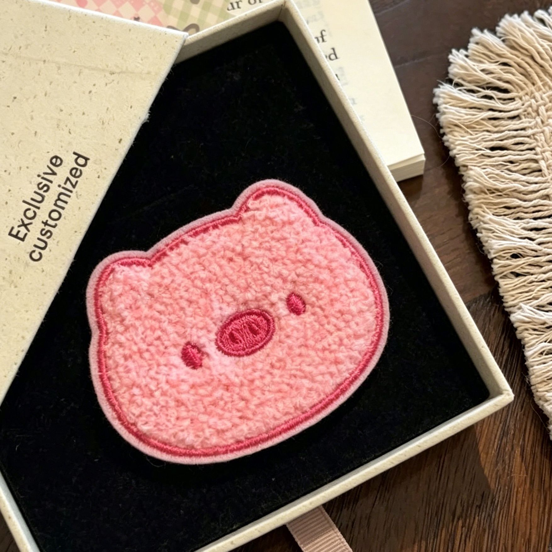 5# pink piggy is about 7.5*6cm