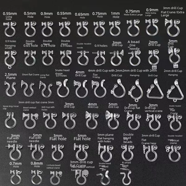 DIY Earrings Jewelry Accessories Earrings to Change Ear Clip Conversion Artifact No Need to Cut Ear Needle Painless Invisible Resin Ear Clip