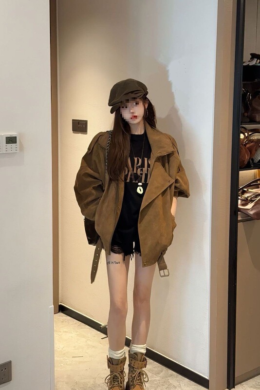 麂皮绒外套女春秋季2025新款早秋薄外套巨好看的短款夹克初秋休闲|undefined