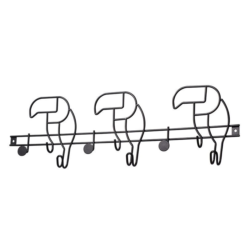 Muchos ganchos de la puerta del hogar de hierro forjado negro dibujos animados carpintero gancho percha