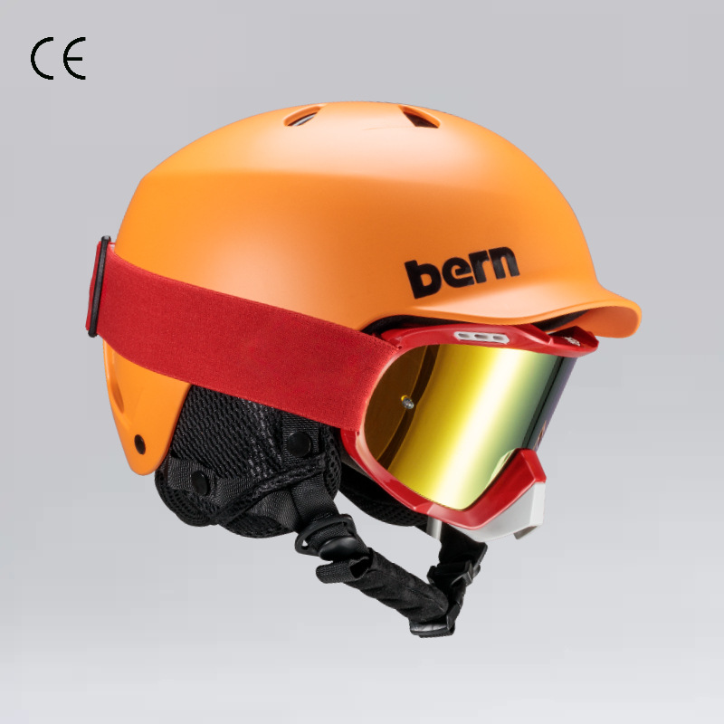 Motorcycle Safety Supplies – Universal Ski Helmet Unisex - orange-s53-56cm10