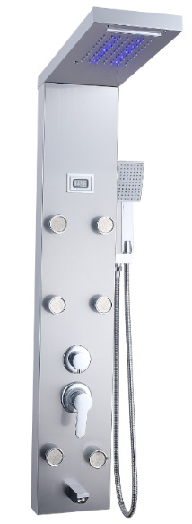 Pantalla inteligente de control de temperatura Pantalla de ducha multi-boquilla presurizada Pantalla de ducha de baño Pantalla de ducha de luz LED