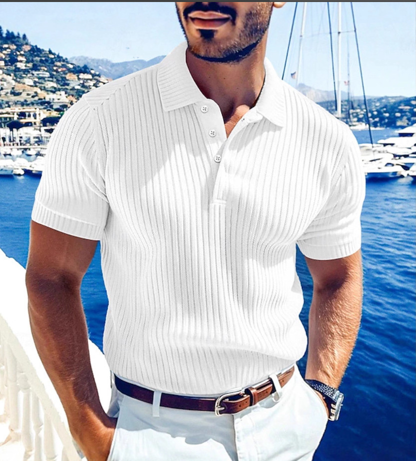Polo hombre performance transpirable corte slim cuello en v_voghion.com