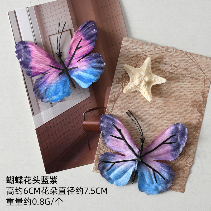Simulación de flores falsas flores púrpura estilo Monet material DIY para la boda flor de broche flor flor flor flor de decoración diseño de guirnaldas