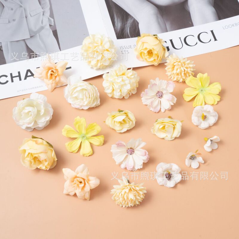 Artificial flower material bag multi-color suit rose fake flower silk flower antique headdress DIY hairpin flower pain bag decoration Artificial flower material bag multi-color suit rose fake flower silk flower antique headdress DIY hairpin flower pain bag decoration