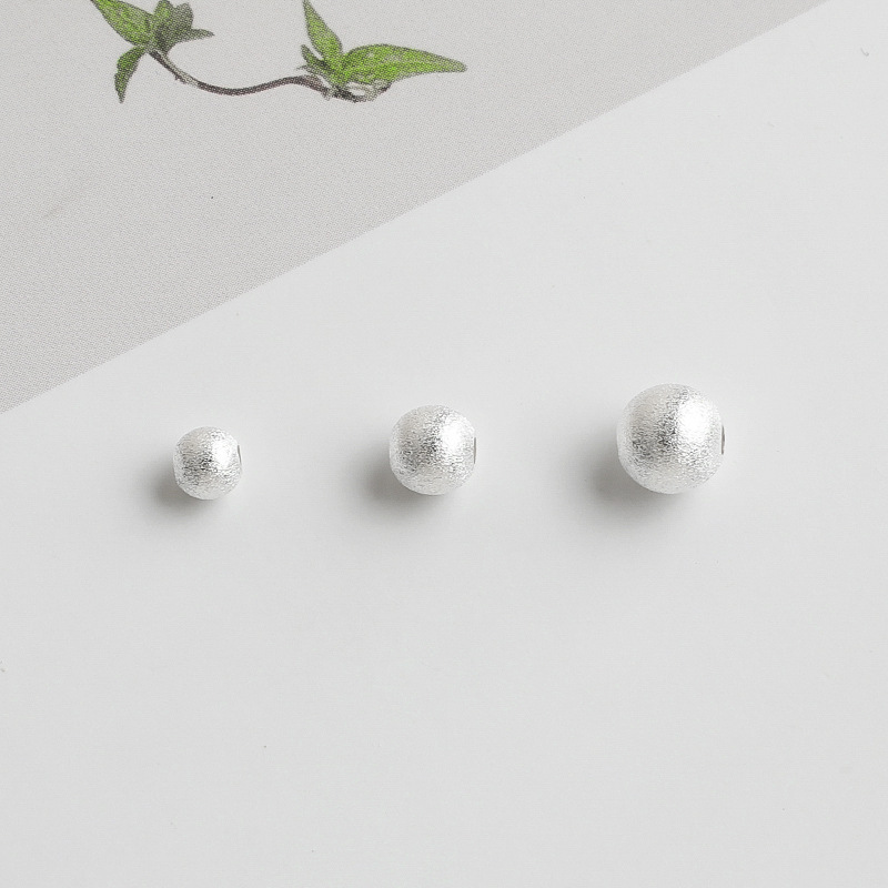 S925 Sterling Silver Seiko Brushed Round Beads DIY Beaded Rope Crystal Bracelet Pearl Necklace Beaded Accessories S925 Sterling Silver Seiko Brushed Round Beads DIY Beaded Rope Crystal Bracelet Pearl Necklace Beaded Accessories
