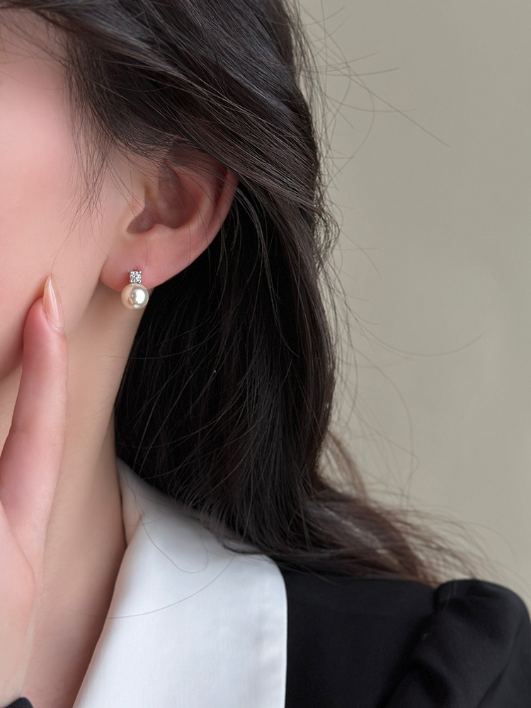 Polished Finish 1 Pair 925 Sterling Silver Geometric Ear Studs
