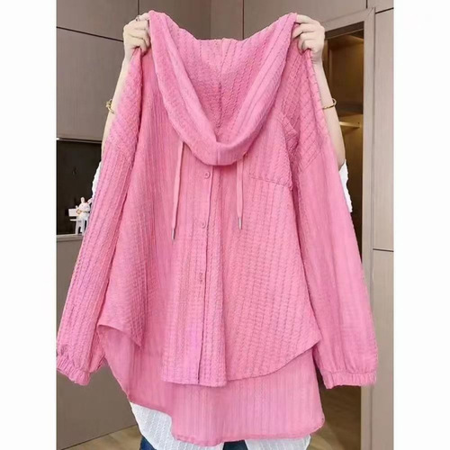 Extra Large Code 300 Pounds Spring and Autumn Shirt European Style Hooded Sweatshirt Sweatshirt Women Fat Disguising Casual Meat Covering Outerwear Trendy