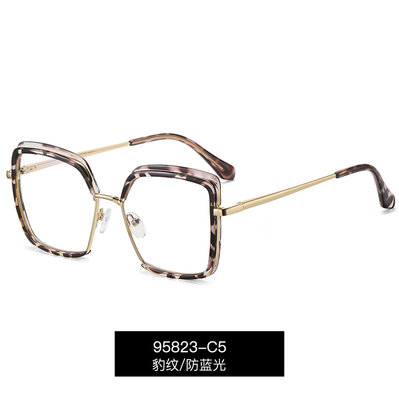 95823 Cruz-frontera de las mujeres Anti-azul claro europeo y americano ins moda TR90 llano gafas primavera pierna gafas marco